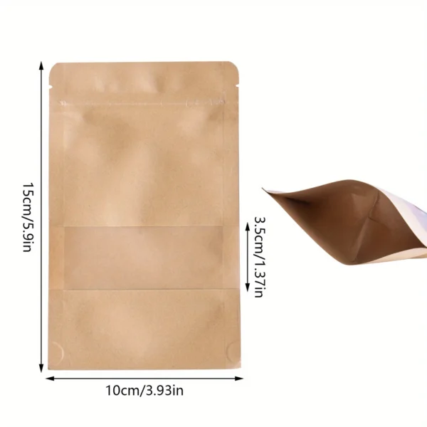 1713445415959-d9af7d1b6c544ca99d93d7f1a8da25e3-goods.webp 100pcs Self-Sealing Kraft Paper Stand Up Pouches