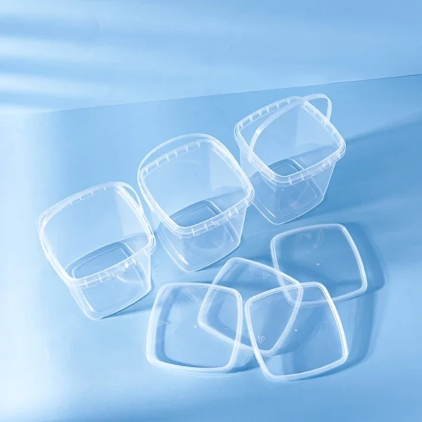 1pcs Clear Plastic Buckets with Lids