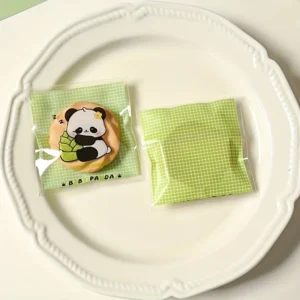 150pcs Adorable Panda Transparent Self-Sealing Bags for Cookies & Snacks