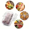 50pcs Clear PET Plastic Rectangular Flip-Top Containers