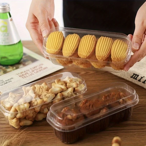 20pcs Plastic Square Cake Boxes with Lids