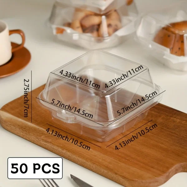52a7cbff-318b-491b-a16b-63f22359655c.webp 50pcs Clear Plastic Takeout Containers, Reusable Square Clamshell Food Boxes