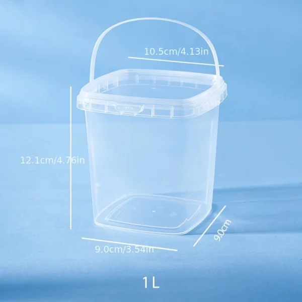 1pcs Clear Plastic Buckets with Lids