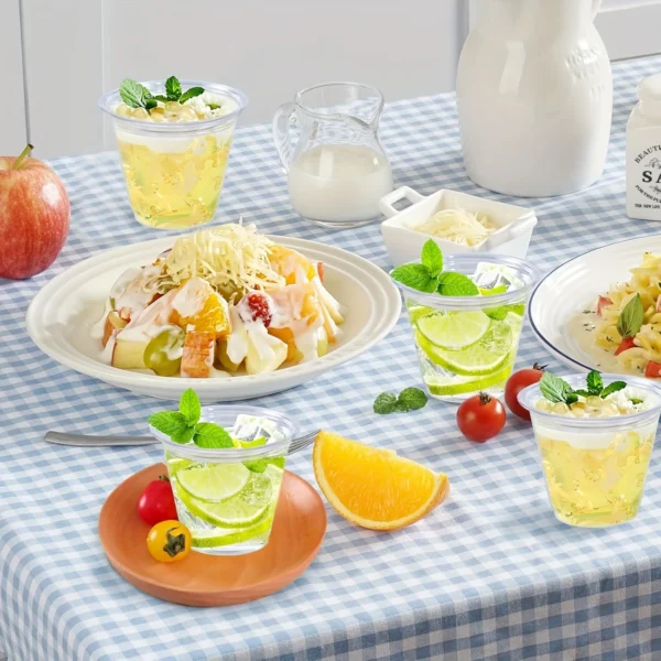25pcs 10Oz Clear Plastic Pudding Cups