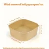 12pcs Kraft Lunch Boxes – Square, Leak-Proof Takeout Container