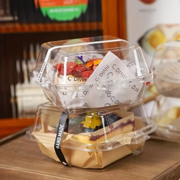 9a19f0ed-c735-4bc8-ab87-04f8c49f908f.webp 50pcs Clear Plastic Takeout Containers, Reusable Square Clamshell Food Boxes