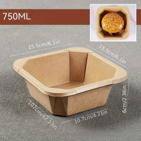 d086c4ce-ca95-11ef-aa86-0a580a673132.webp 24pcs Leakproof and Oil-Resistant Octagonal Kraft Paper Lunch Boxes, Multipurpose Disposable Salad and Packaging Containers for Parties
