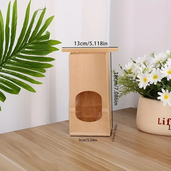 Kraft Paper Food Storage Bags with Clear Window