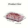 50pcs Clear PET Plastic Rectangular Flip-Top Containers