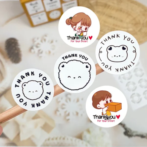 cn-11134207-7qukw-lhd17eoq2bmkef 120 Pcs/Pack Cute Cartoon Thank You For Your Order Stickers Baking Packaging Sealing Labels Small Business Commodity Gift Decor Sticker