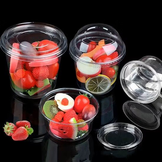 Round-Pet-Clear-Salad-Takeaway-Container-Cheap-Price-Salad-Packaging-Cup Round PET Clear Salad Takeaway Container